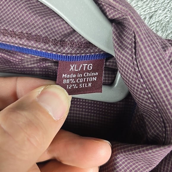 Tommy Bahama Shirt Mens‎ XL Purple Tropical Floral Button Long Sleeve Hawaiian - Picture 5 of 10